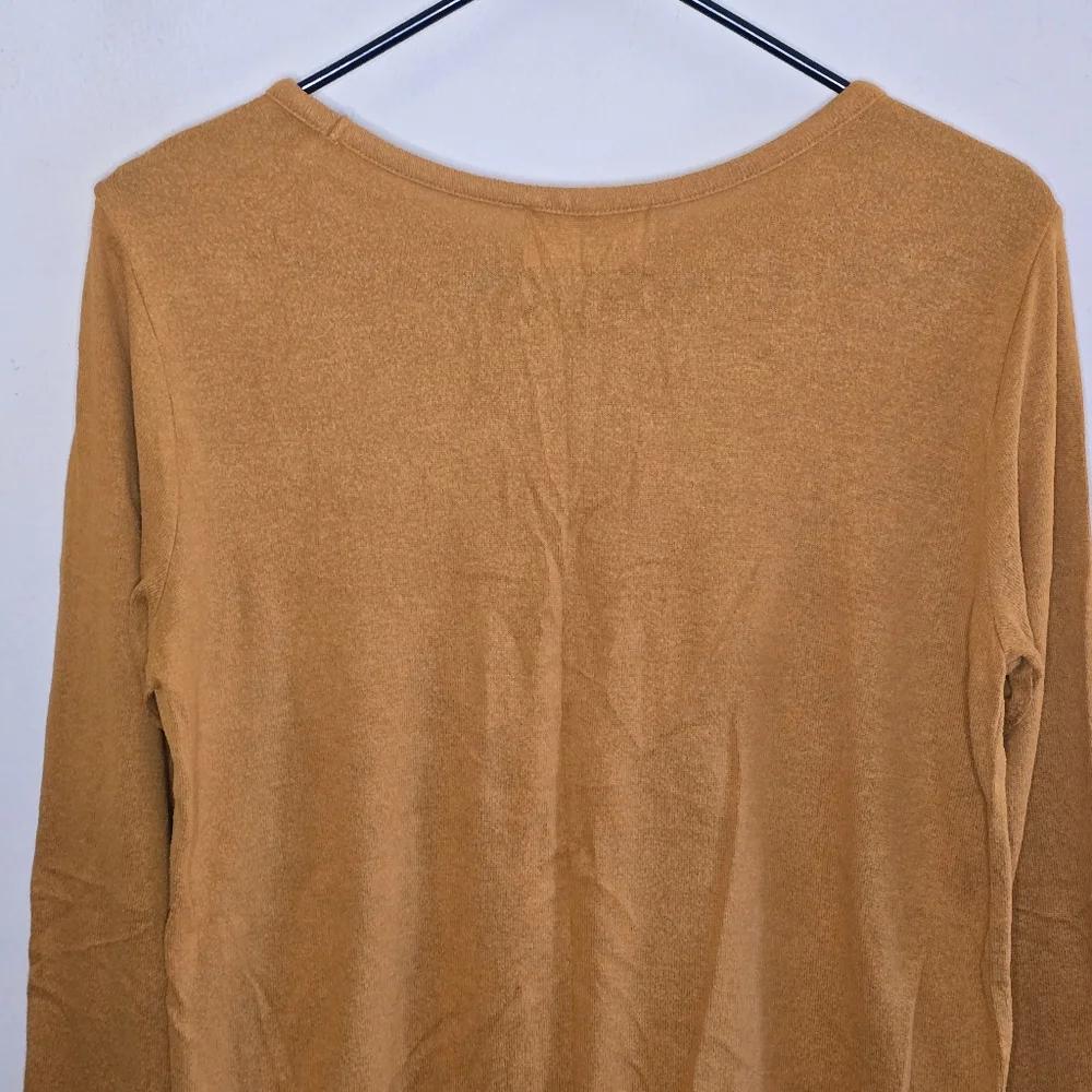 Old Navy Long Sleeve Graphic Tie Front Tee Girls Size XL Pumpkin Spice Cropped